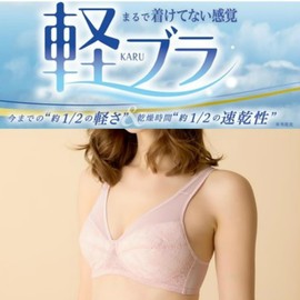 Gunze EB1229H Women's Wireless Bra, Lightweight Bra, Full Cup, New Crystal Beige, L