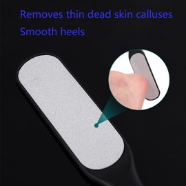 Suweiyuanshiyi 2 PCS Foot Pumice Stone Pedicure File - Ergonomic Wooden Handle Foot File Callus Remover for Smoother Feet and Hands - Foot Scrubber, Heel Sander and Dead Skin Scraper - Black