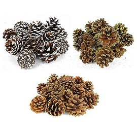 Black Duck Brand Set of 135 Pinecone Christmas Table Scatter! Glitter Frosted Winter-Themed Pinecones Perfect for Decorating for The Holiday Season!