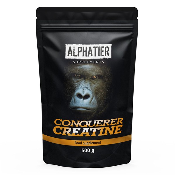 Creatine Monohydrate 500 g - Creatine Powder - 99.99% Pure - High Dosage, Ultra Fine, Vegan and Neutral - Alphatier Creatine Powder Mono Mesh 200 without Taste - Premium Quality