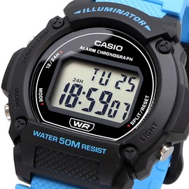 Casio W-219 Series Standard Digital Watch, Men's Chippukashi, Overseas Model, Aqua Blue W-219H-2A2V, Sporty