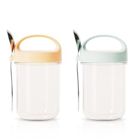 Xiuyer Overnight Oats, 2 Pack 430ml Overnight Oats Gläser, Einmachgläser, Meal Prep Gläser, Wiederverwendbare Müslibecher, Gläser für Hausgemachte Marmelade, Babynahrung, Einlegen, Einmachen