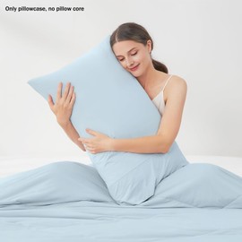 Cooling Pillowcase for Hot Sleepers, Ice Feeling Summer Cool Pillow Case, Blue Ice Pillow Case, Breathable Soft Lightweight Silk Smooth(F Pillowcase*1)