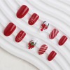 Christmas Press On Nails Almond Medium, 24pcs Christmas Fake Nails