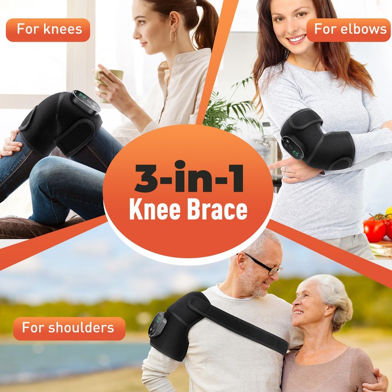 Cordless Heated Knee Brace for Knee Shoulder Elbow, Heated Knee