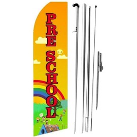 OnPoint Wares OnPoint Wares Preschool Flag Only Red Lettering with Poles