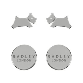 RADLEY London Ladies Silver Leaping Dog Twin Pack Stud Earrings RYJ1209S, One Size