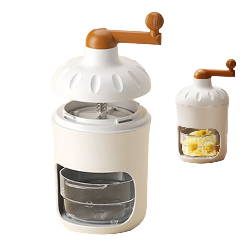 Hand Crank Shaved Ice Machine Stainless Steel Blades Safe Portable