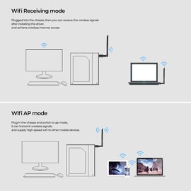 Wireless USB 3.0 WiFi Adapter 1200Mbps, WiFi Dongle Dual Band 2.4GHz/5GHz with 5dBi Antenna 802.11 ac for Desktop Laptop PC Support Windows 10/8/8.1/7/Vista/XP/Mac 10.5-10.13