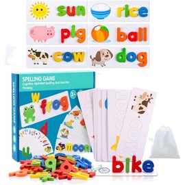 Mumoo Bear Spelling Games Alphabet Flash Cards Toys for 1-6 Year Old Girls Educational Toys for 2+ Year Olds Boys Kids Toys Age 2 3 4 5 6 Learning Games Spelling Words Matching Letter