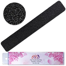 Pana Black Nail File Jumbo Size (Grit: 80 x 80, Pack of 10 Pieces) USA Professional Emery Board JUMBO Size Nail Files