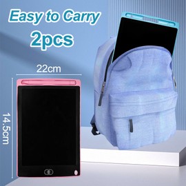 Dyaucwpo Pack of 2 8.5 Inch Painting Board Magic Board Toy Children Colourful Screen Writing Tablet with Lock Function, LCD Writing Board with Erasable for Birthday Christmas Gift Blue and Pink