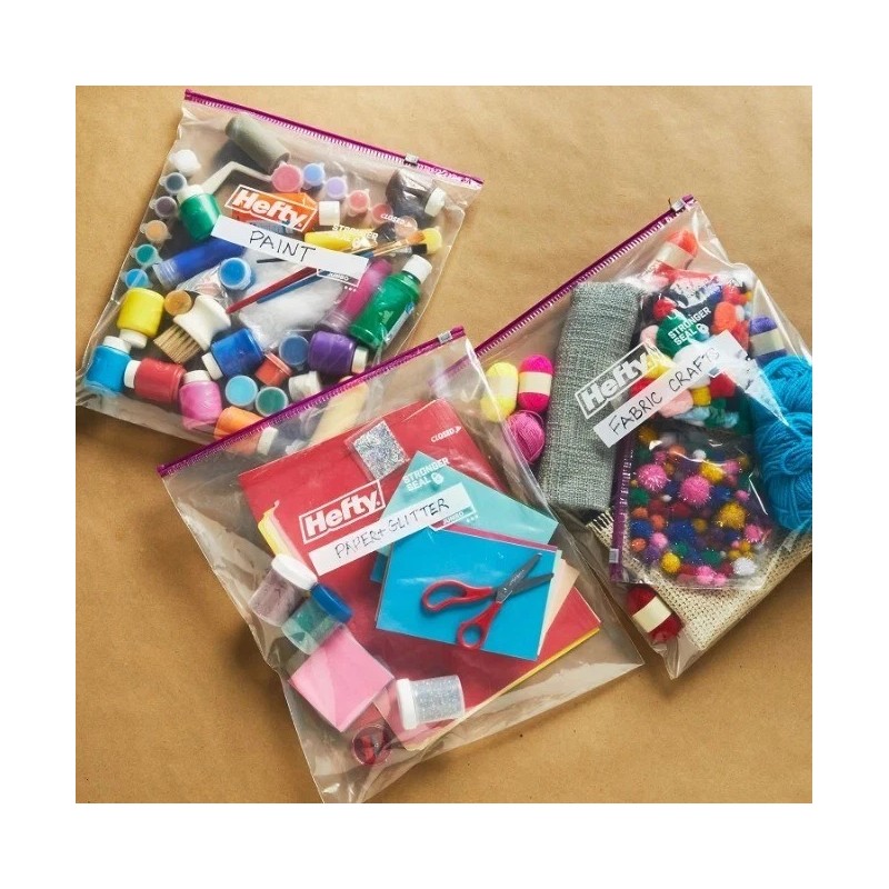 Hefty Slider Jumbo Storage Bags, 2.5 Gallon Size, 12 Count.