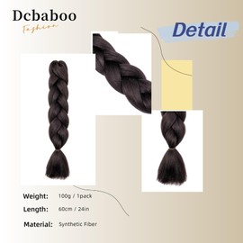 Dcbaboo Braids Extensions Synthetic Hair for Braiding 1 Piece Ombre Braiding Hair Kanekalon Hair for Braiding Hair Extensions Braids Afro Box Braids Braiding 100 g Dark Brown
