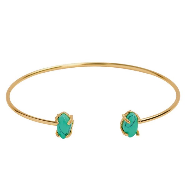 LuckyLy Pulseras Mujer con Piedras Naturales Turquesa, Brazalete con Baño