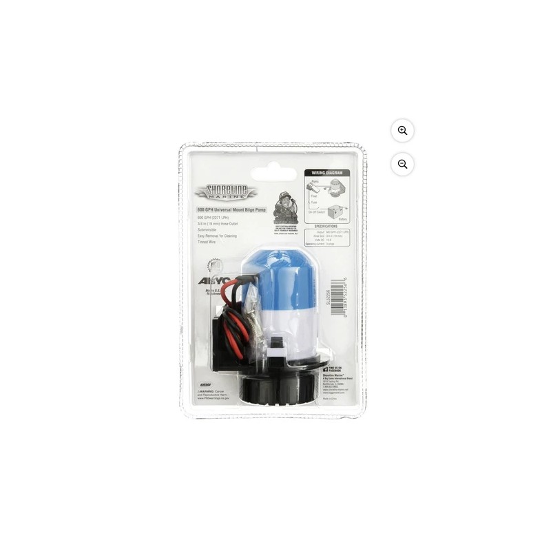 Shoreline Marine Universal Mount Auto Bilge Pump 600 GPH