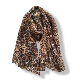 Mealah Leopard-Print-Scarf for Womens - Classic-Cheetah-Wrap-Shawl Long Lightweight Sunscreen Scarf(28"×59")