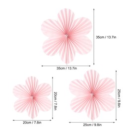 KESYOO 9pcs Pink Floral Paper Fans Hanging Flower Paper Flower Wall Decor for Birthday Baby Shower Wedding Party Decoration