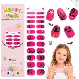 EBANKU - Tiras de esmalte de uñas de gel para niños, 22 piezas de calabaza