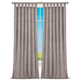 Peri Tulip Tab Top Window Curtain Panel - 52 Width, 84 Length, 3.5 Inch Opening - Taupe - Ultra-Soft Light Filtering Fabric Topped with Handcrafted Tulip Tabs & Machine Washable by Achim Home Decor