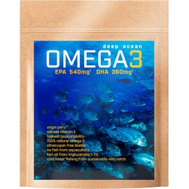 Omega 3 Capsules 3000 mg Fish Oil High Dose (in Triglyceride Form) I EPA 540 mg + 360 mg DHA per Recommendation I Laboratory Tested from Sustainable Fishing + Vitamin E