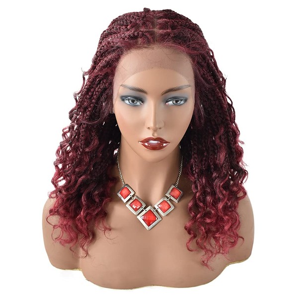 12.5X4.75 Curly Braided Swiss Lace Front Wigs for Women with