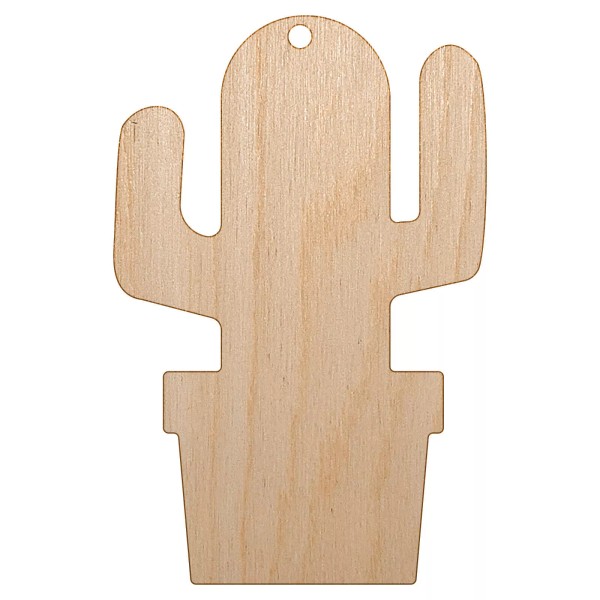 Sniggle Sloth Cactus in Pot Solid Unfinished Craft Wood Holiday