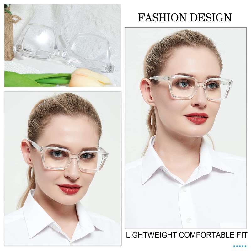MARE AZZURO Oversized Reading Glasses Women Retro Square Readers 1.00