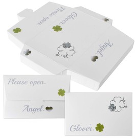 Pack of 50 mini envelopes 10.3 x 6.8 cm, envelopes without window, cartoon envelope with four-leaf clover pattern, envelopes for money gifts, thank you cards, invitations, DIY gift cards