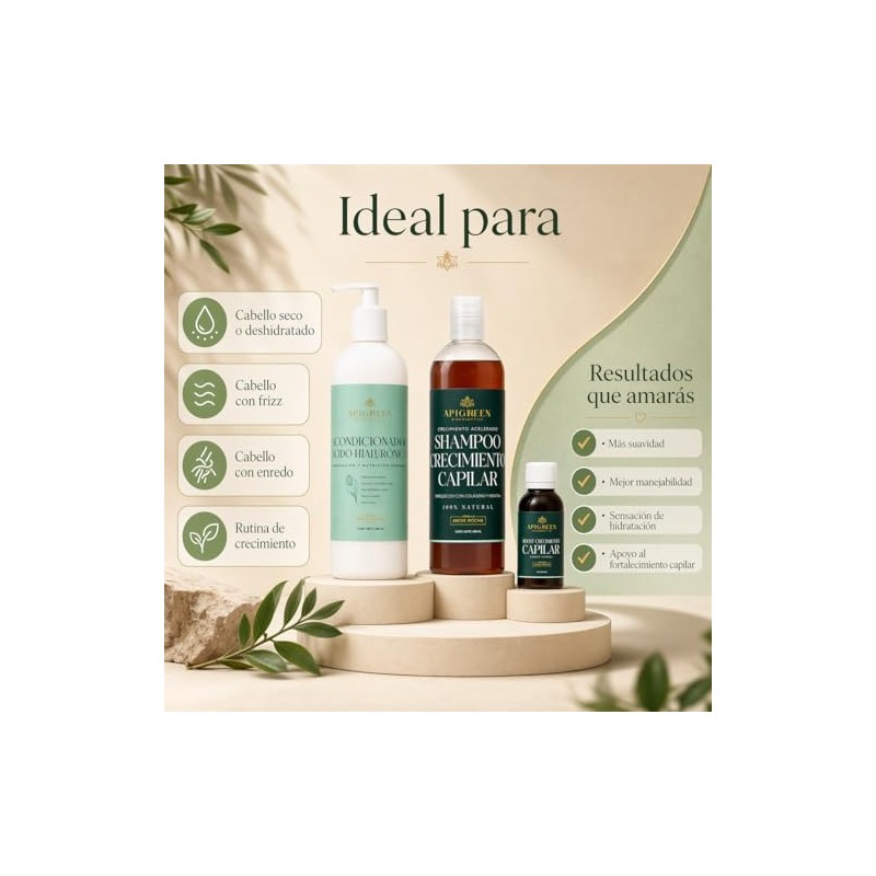 Apigreen Kit Capilar para Crecimiento y Fortalecimiento del Cabello –