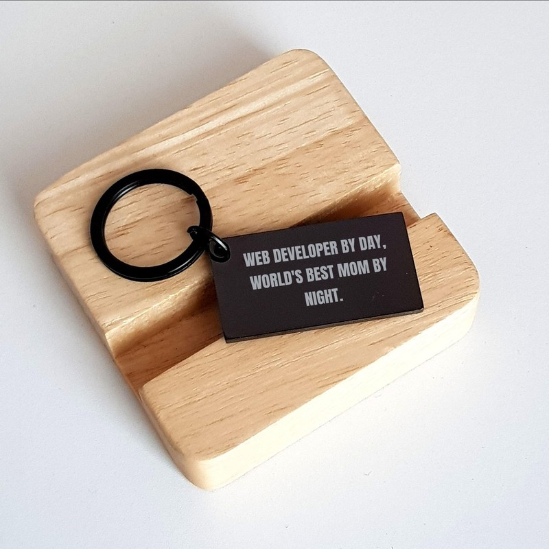 Web Developer Keychain - Funny Graduation Gift from Mom, Engraved