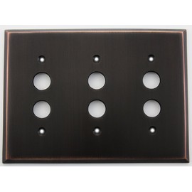 Classic Accents Oil Rubbed Bronze 3 Gang Push Button Light Switch Switchplate