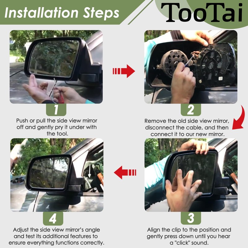 Driver Side Replacement Mirror Glass - Compatible with Toyota Vehicles