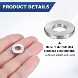 M METERXITY 8PCS M6 304 Stainless Steel Spacers 6mm ID x 14mm OD x 2mm l Metal Screw Standoff Bushing Plain Finish Round Spacer 304 Stainless Steel for Screws Bolts Silver