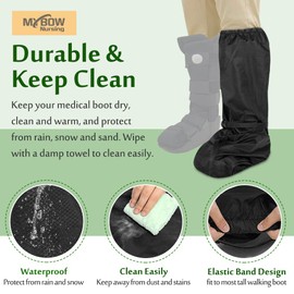 Walking Boot Cover for Broken Foot Injuries Medical Tall Walking Boot Cover Orthopedic Recovery Cast Cover Outdoor Rain Snow Winter Surgical Fracture Cast Cover Waterproof Protector for Women Men