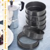 8-Pack Black Metal Egg Rings, Stackable Pancake Forms Set, Non-Stick