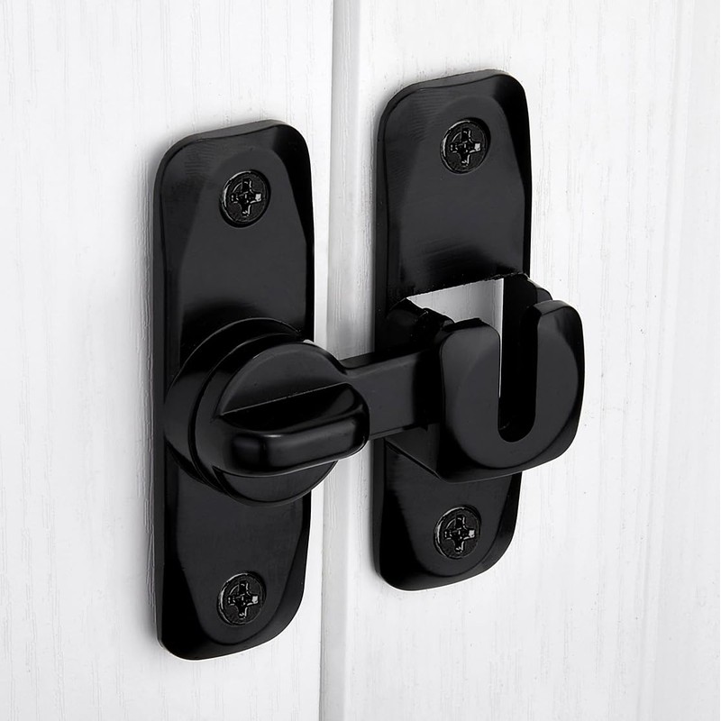 INIRET 3 Pack Barn Door Latches,90/180 Degree Gate Lock,Zinc Alloy