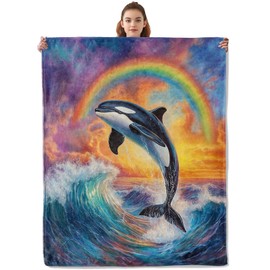 Kibue - Manta de franela de franela ligera, suave y acogedora para viajes, sofá, recámara, oficina, decoración cálida para adultos, niños y mujeres, 60 x 50 pulgadas
