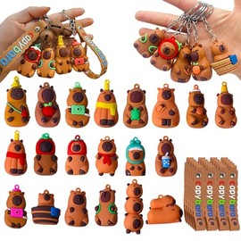 Llavero de Capibara, 20 Piezas Llavero Juguete de Capibara, Lindo Animal de Capibara Llavero, Juguetes de Llavero y Regalos, Regalos de Cumpleaos...  