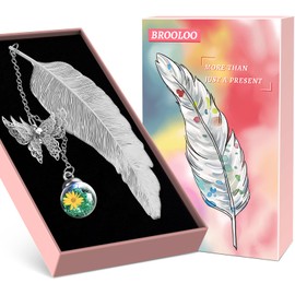 Gifts for Women Teachers Mothers Day: Metal Feather Bookmark Butterfly Craft Gifts for Women Who Have Everything Ladies Mom Girls Teacher Appreciation Gift Readers Book Lover Birthday Reading Gifts