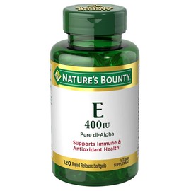 Nature's Bounty Vitamin E Softgels 120 Count Antioxidant Immune Support Non GMO Preservative ...