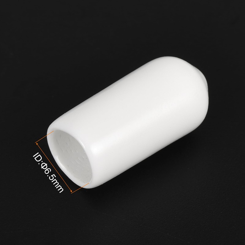 sourcing map 25pcs Rubber End Caps 6.5mm ID Vinyl Round