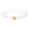 Echtes Selenit Edelstein Armband mit 6mm Perlen und Edelstahlherz -