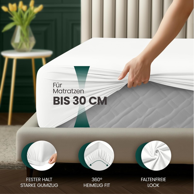 Utopia Bedding Fitted Sheet, Brushed Microfibre, up to 30 cm,