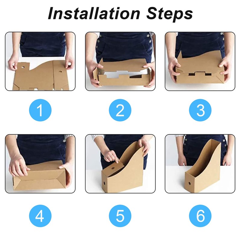 File Magazine Holder, 5 Pack Waterproof Desktop Storage Box A4