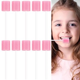 30 Pieces of Mouth Sponges on Stick for Hydration,Oral Mouth Swabs Sponges,Pink Sponge Mouth Swabs,Mouth Swabs for End of Life Care Dental Care Kit Foam Swab Sticks for The Elderly, Babies, and Pets