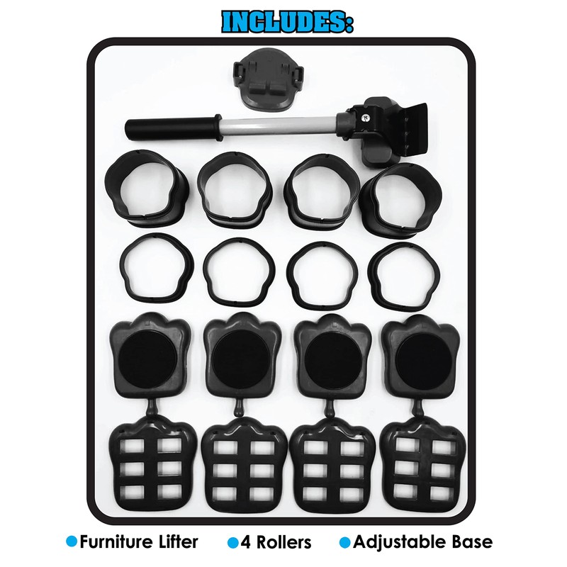 Heavy Duty Furniture Lifter with 4 Sliders for Easy and