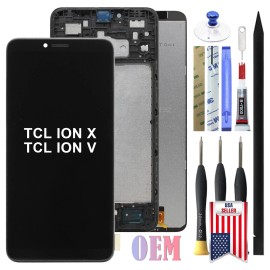 For TCL LCD Display Touch Screen Digitizer Assembly Frame For TCL ION X T430W / V T607DL - LCD Screen with Frame + Tools