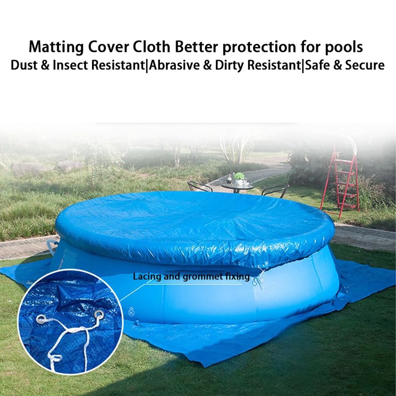 Round Pool Cover Dust Protector for Inflatable Family Pool Waterproof