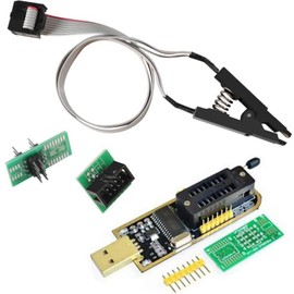 LuojinLuoda 1 Set CH341A 24/25 Series EEPROM Flash BIOS USB Programmer with SOIC8 SOP8 Adaptor Module for Computer Motherboard Repair, LCD Programming, BIOS Chip Burning